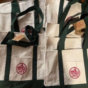 Lot of 8 Trader Joe's Large Green Canvas Tote Bags 2025 Ltd Edition SHIPS FAST!